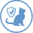Ícone de gato com escudo