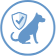 Ícone de cão com escudo